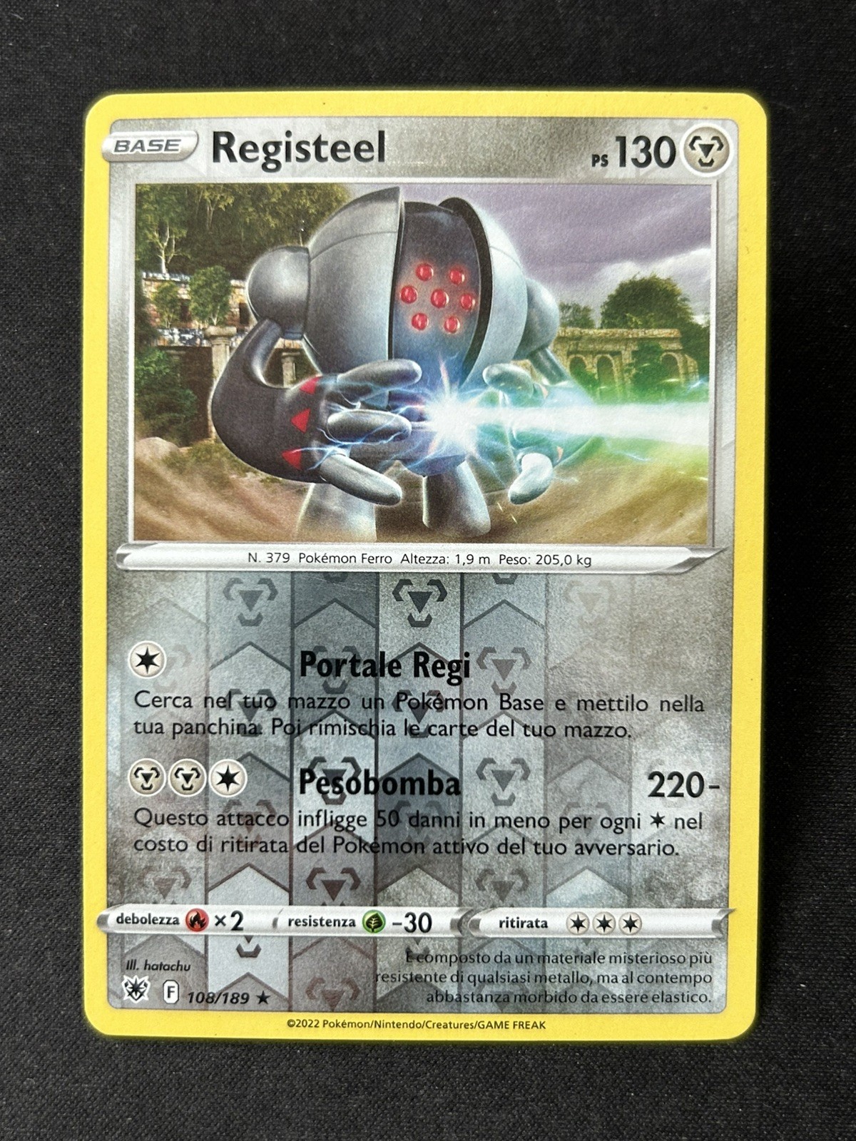 POKEMON - REGISTEEL - ⭐️ RARA - REVERSE - 108/189 - LUCENTEZZA SIDERALE - ITA