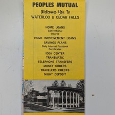 1979 Waterloo Cedar Falls Iowa Map Peoples Mutual Ashburn Granger Realtor Vtg 4R