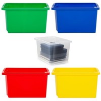 Wham Plastic Storage Box No Lids Home Office School Stackable Container Bulk Buy