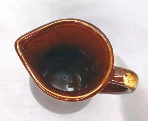 Vintage Robinson Ransbottom Pottery Brown Drip Pitcher Roseville Ohio USA 6" - Picture 6 of 9