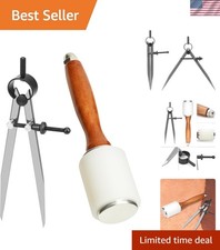 Leather Carving Hammer Compass Set for DIY Craft, Stamping Leather Work