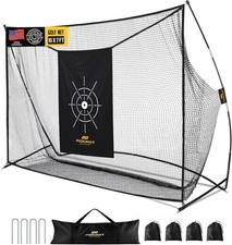 Golf Net 10x7ft Golf Practice Net with Noise Reduce Silk Target Driving Real