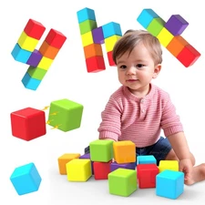 Magnetic Building Blocks Large, 1.65 inch Magnetic Stacking Cubes for Toddler...