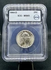 1964-D 90% Silver Washington Quarter ICG MS65!