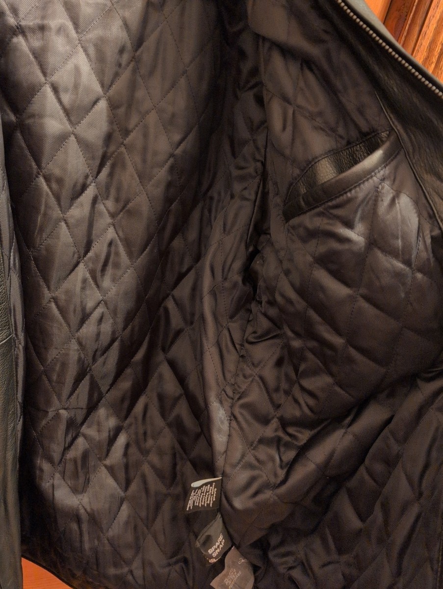 CROFT AND BARROW MENs LEATHER BOMBER JACKET SIZE LT View 6