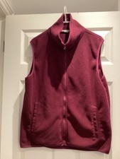 Women's zipped fleece gilet burgundy size M