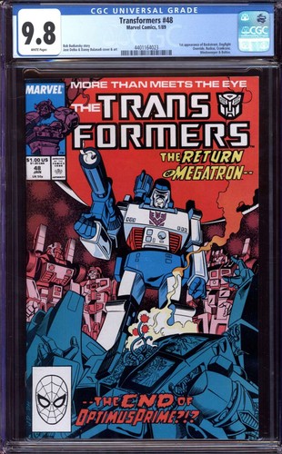 TRANSFORMERS #48 CGC 9.8 WHITE PAGES // 1ST APP BACKSTREET MARVEL 1989 - Picture 1 of 2