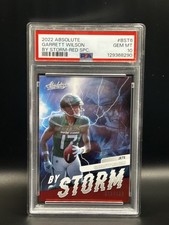 2022 Absolute Garrett Wilson Red By Storm /100 Rookie PSA 10