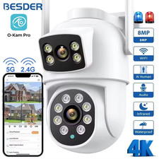 4K 8MP Wifi Camera PTZ Outdoor Dual Screen Human Detection Dual Lenses 10MP Secu