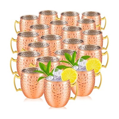 Tessco 30 Pcs Moscow Mule Mugs Bulk Mule 19 oz Hammered Copper Cups Stainless...