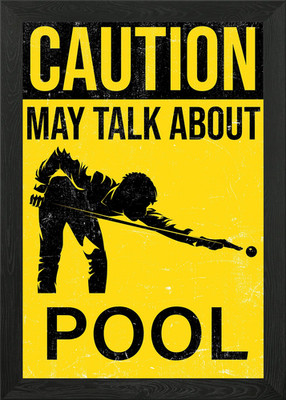 Lustige Caution Pool Spieler gerahmte Wandkunst-Poster Leinwandbild