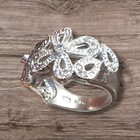 Lia Sophia Art Deco Style Vintage Fashion CZ Ring Size 7 Signed Necklace Set B&W — photo 5