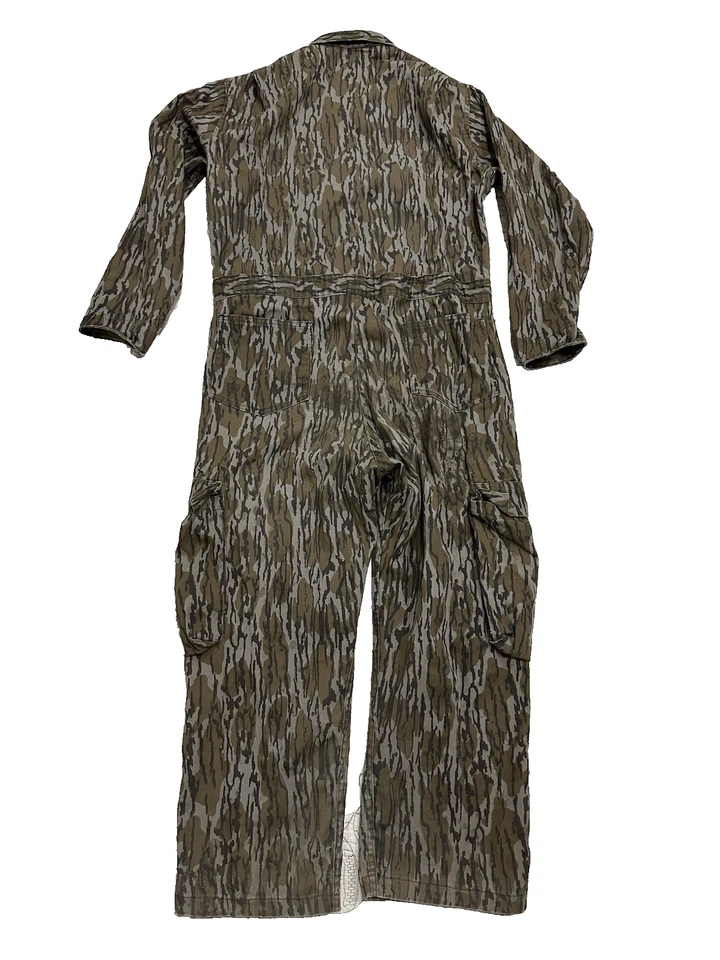 Mossy Oak Coveralls Mens L Camo Turkey Hunting USA Made Cargo Pockets Rare - Image 2 of 4