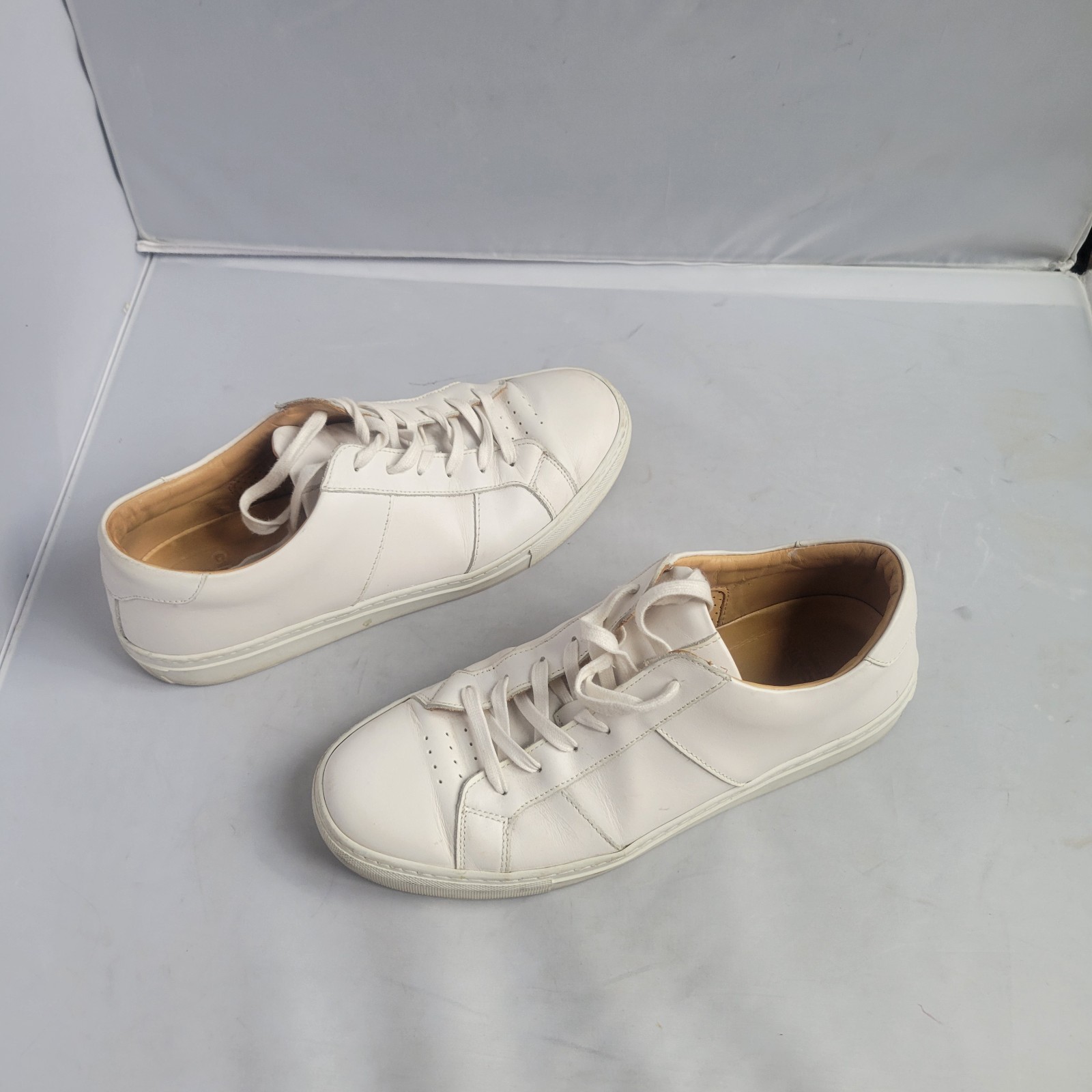 GREATS Brooklyn Shoes Mens Size 10 White Leather Low Top Casual Sneakers Italy