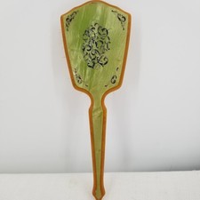 Gloralie Amerith Vintage Hairbrush Vanity Green Celluloid Bakelite makeup brush