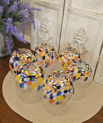 Pier 1 Confetti/Kaleidoscope Stemless Wine Glass Set of 6 – Discontinued - Picture 6 of 6