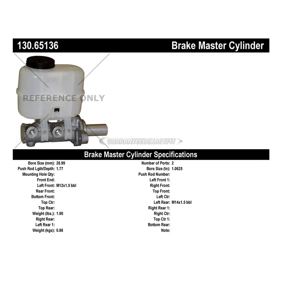 For Ford Ranger 2010 2011 Centric Brake Master Cylinder TCP - Image 3 of 3