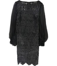 Elie Tahari Womens Metallic Cocktail Dress, Black, 4