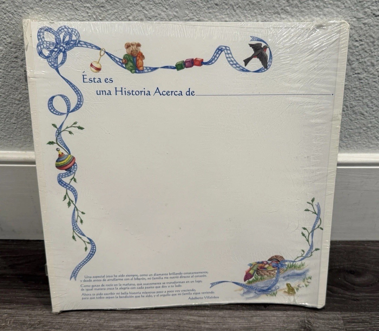 Creative Memories 12x12 Blue Gingham Its a Boy Scrapbook Pages Spanish Version