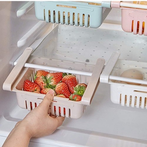 Fridge Drawer Organizer 4 Pack Retractable Drawer Refrigerator Storage Boxes - Picture 7 of 7