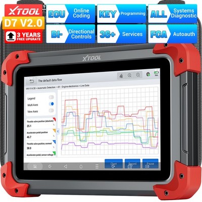 XTOOL NEWEST D7 V2.0 Car Full System Diagnostic Scanner Crank Sensor Relearn FCA