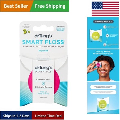Innovative Smart Floss - Natural Cardamom Flavor, Gentle Yet Effective, 90 Feet