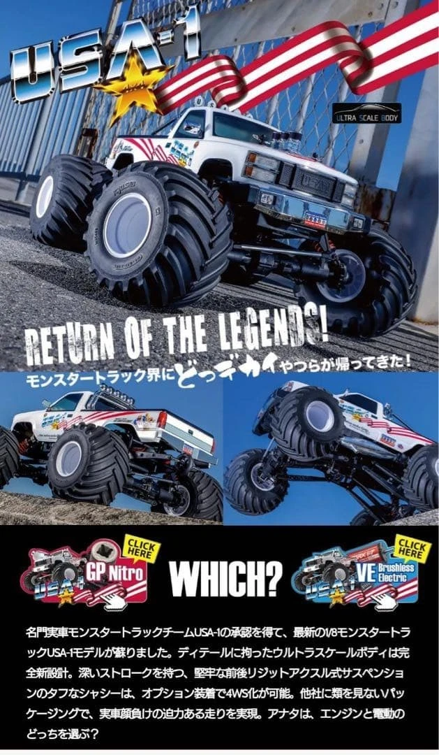 Kyosho 1:8 Scale Hobby RC Car, Truck & Motorcycle Monster Trucks