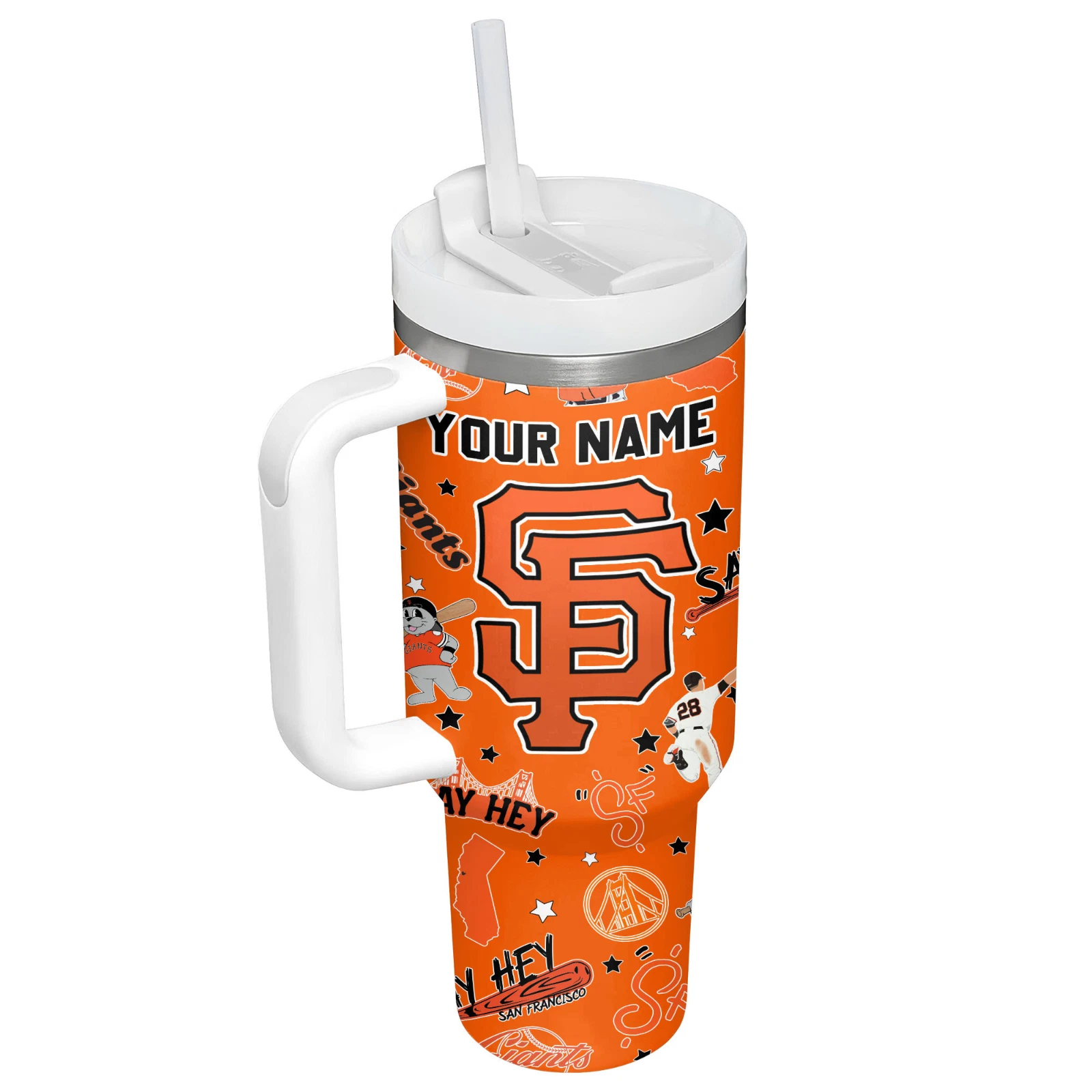 Inspired Baseball Fan Custom Tumbler with Handle 40oz