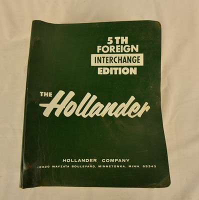 1980 The Hollander 5th Foreign Interchange Edition Car Book Manual
