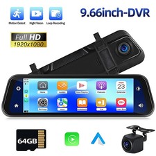 9.66'' Spiegel Dashcam KFZ Carplay Autoradio FHD Rückfahrkamera Recorder 1080P