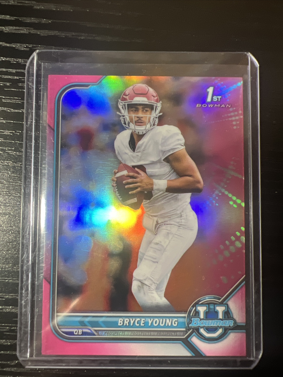 Bryce Young 2021 Bowman University Chrome #4 RC Pink Refractor Rookie
