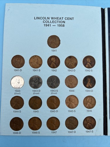 Lincoln Wheat Cent Collection 1941-1958 Complete Coin Set USA Mint
