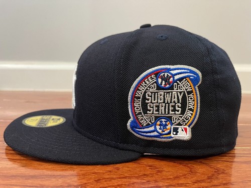 New York Yankees New Era 2000 Subway Series Parche Lateral 59FIFTY Sombrero Ajustado - Azul Marino - Imagen 2 de 5