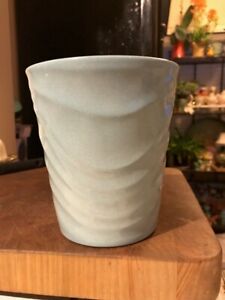 Vintage-German-Blue-Pottery-VASE-FLOWER-POT-Planter-Made-in-Germany-6-034