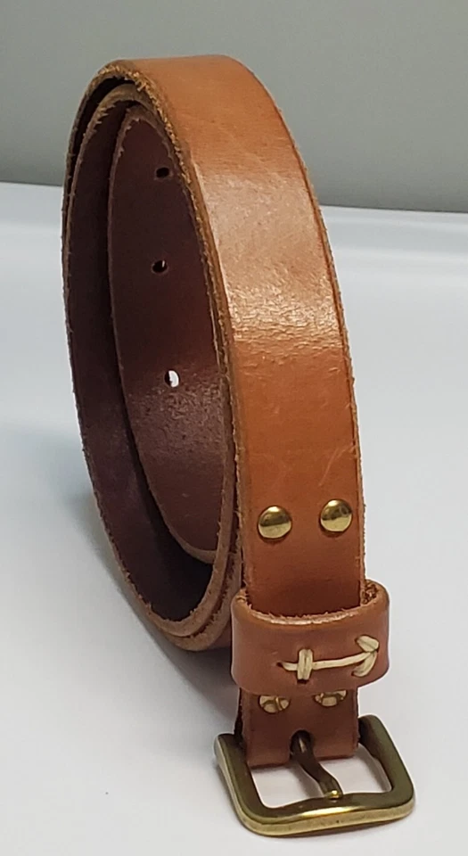 J.CREW Size S Tan Rustic Genuine Simple Leather Ladies Belt A6592  - Image 3 of 4