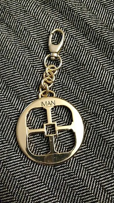 IMAN Keychain Gold Key Ring I MAN purse bag Handbag clothes metal