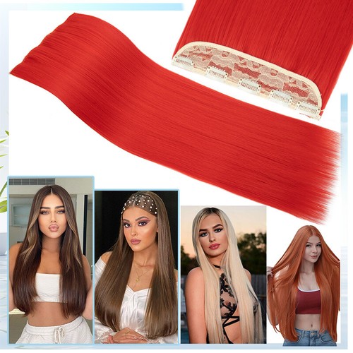 Natural THICK Clip in Hair Extensions Wavy 3/4 Full Head One Piece Long AS Human - Picture 69 of 121