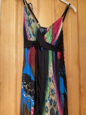 Ladies Long Dress Women Maxi Dress Holiday Hawaiian Strappy Dress Size 8 Was £45