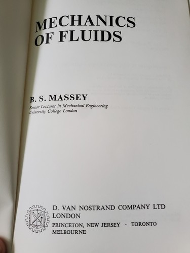Mechanics of Fluids, B.S. Massey - 1968 - Picture 2 of 9
