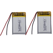 2-Pack 3.7V 200mAh Li-Ion 402030 Polymer Batteries - Rechargeable, High Capacity