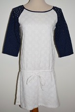 New Tommy Hilfiger Dress Blue White 3/4 Sleeve Pool Beach Coverup Medium