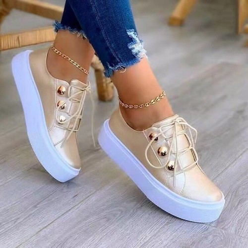 WOMENS LADIES PLATFORM FLATFORM TRAINERS LACE UP CASUAL SHOES SNEAKERS SIZE  UK | eBay