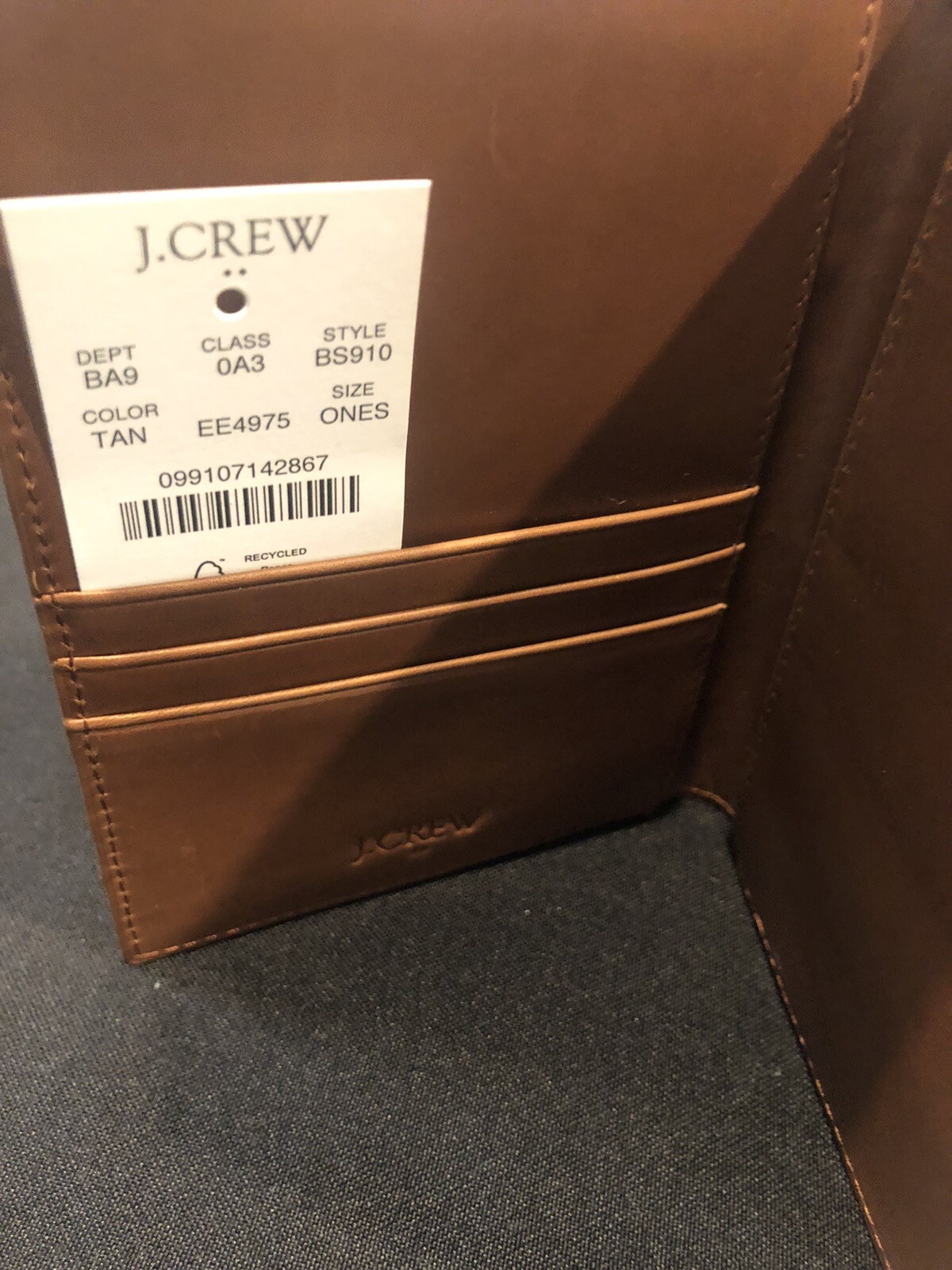 J Crew Leather Passport Holder Gorgeous New With Tags-image