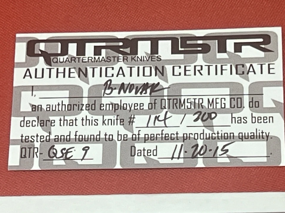 Quartermaster QSE-9 Folding Knife CPM-154 Titanium Handle 114/200 11-20-2015 - Imagem 2 de 4