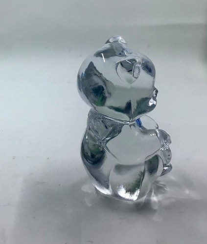 Fenton April Bear Clear Glass Figurine W/ Tag Handmade In USA Collectible - Picture 6 of 8