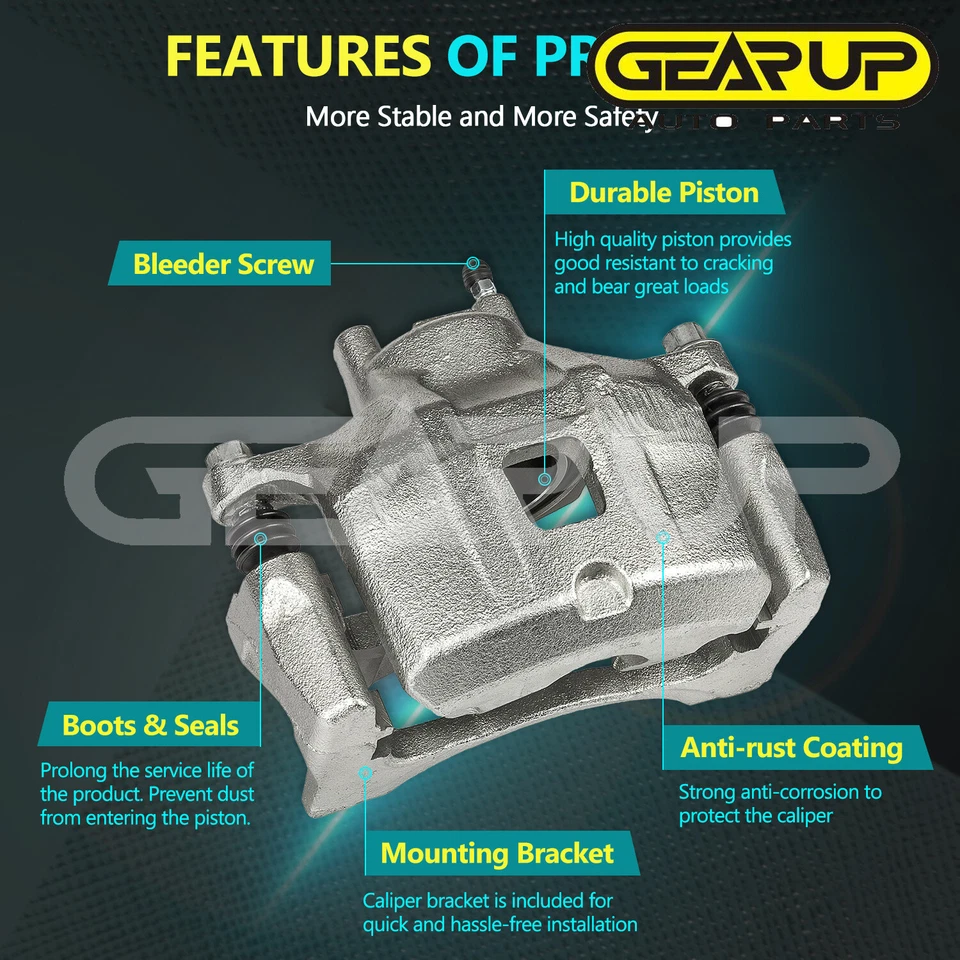 Pinza de freno delantera izquierda con soporte para Jeep Compass Dodge Caliber Chrysler 200 Foto 3 de 4