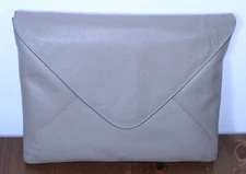 Document holder in real leather Clutch A4 format taupe lined handmade
