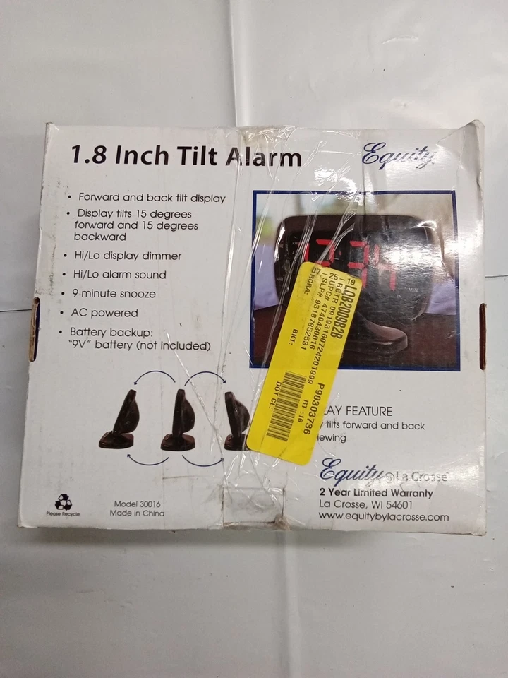 Equity 1.8 inch tilt alarm clock - Image 3 of 3