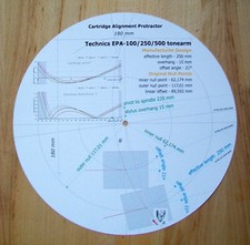 Technics EPA-100 / EPA-250 / EPA-500 Tonearm Cartridge Alignment Protractor