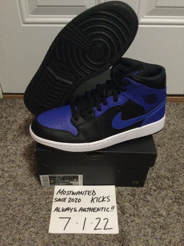 DS 2020 Nike Air Jordan 1 Mid Royal Tumbled Leather Men’s Sz 9.5